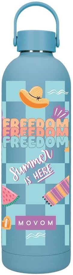 Botella Termica de Acero Inoxidable Azul Movom Freedom 7x26,5x7 cms