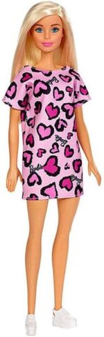 Barbie Muñeca Rubia con Vestido Rosado, Juguete para Niñas +3 Años