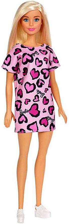 Barbie Muñeca Rubia con Vestido Rosado, Juguete para Niñas +3 Años