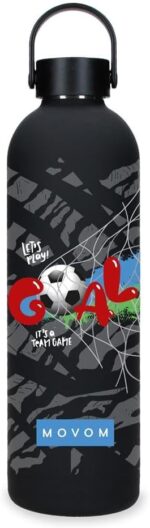 Botella Termica de Acero Inoxidable Negro Movom Offside 7x26,5x7 cms