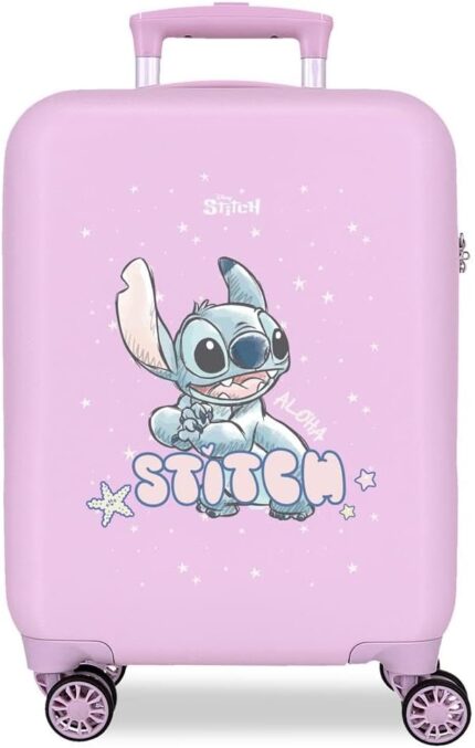 Maleta de Cabina Morado Disney Lovely Stitch 33x50x20 cms Rígido 2 kgs Cierre de combinación Lateral ABS 2 kgs 28L Equipaje de Mano