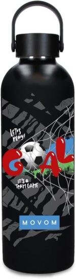 Botella Termica de Acero Inoxidable Negro Movom Offside 7,4x23,5x7,4 cms