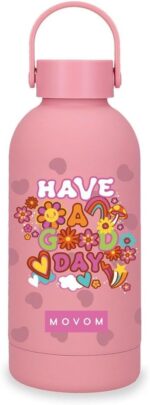 Botella Termica de Acero Inoxidable Rosa Movom Good Day 6,5x18,5x6,5 cms