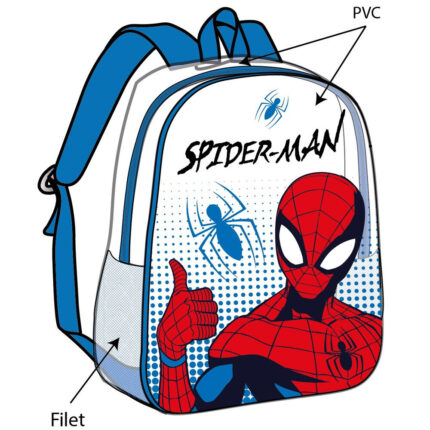 Mochila Spiderman Marvel 31cm Transparente. Tamaño: 31x25x23cm. PVC.