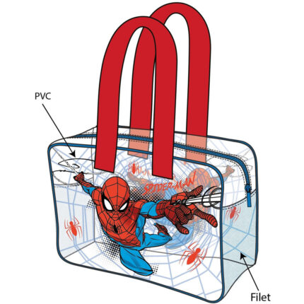Bolsa playa Spiderman Marvel Transparente. Tamaño: 50x40cm. PVC.