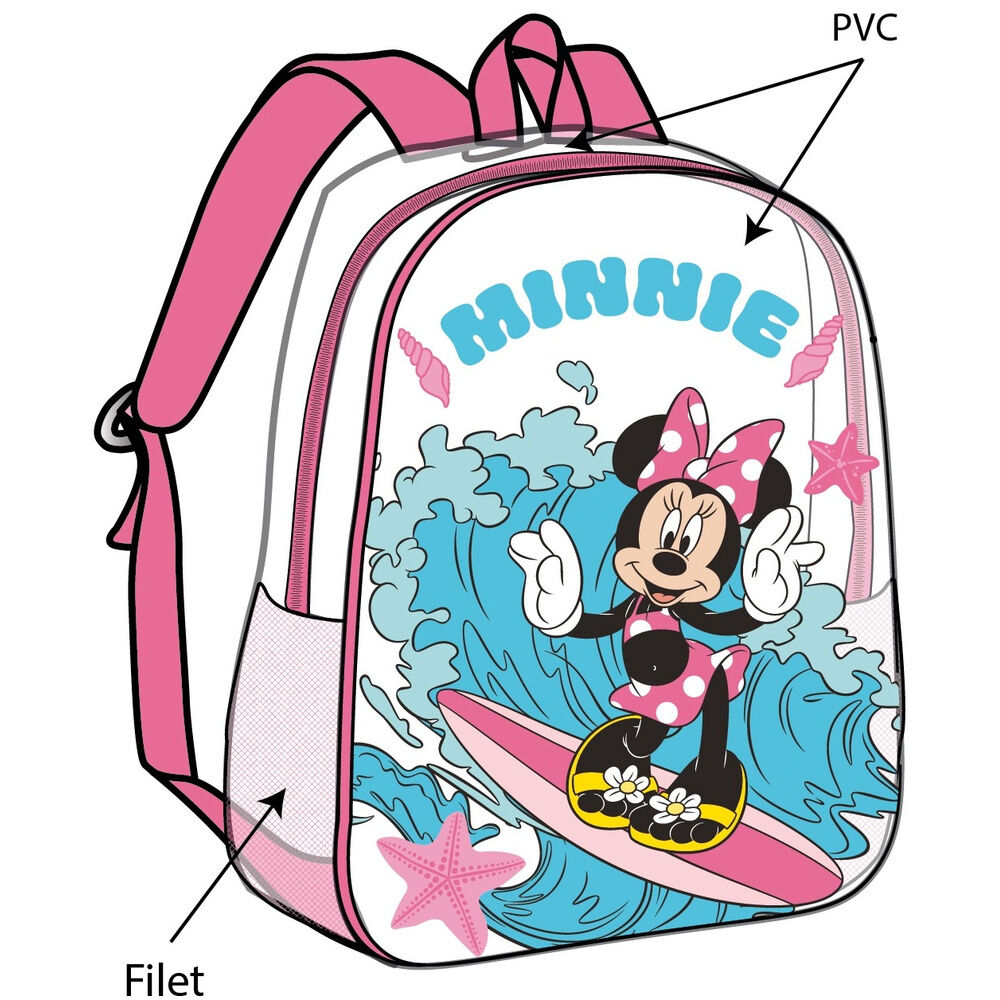 8435746913963.jpg Mochila Minnie Disney 31cm Transparente. Tamaño: 31x25x23cm. PVC. - Imagen 1