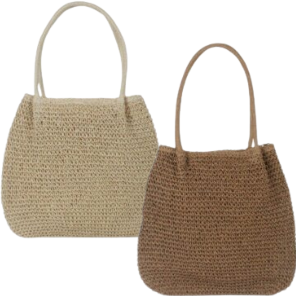 JJ015 Bolso Señora Rafia 35x30x10cm - Imagen 1