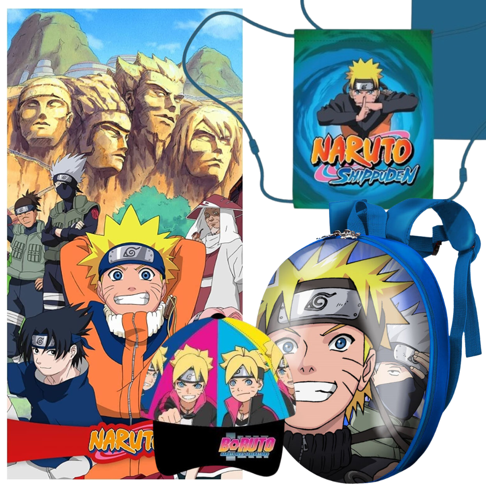 LOTE NARUTO Lote Naruto, Toalla, Mochila , Gorra y Saco Mochila - Imagen 1