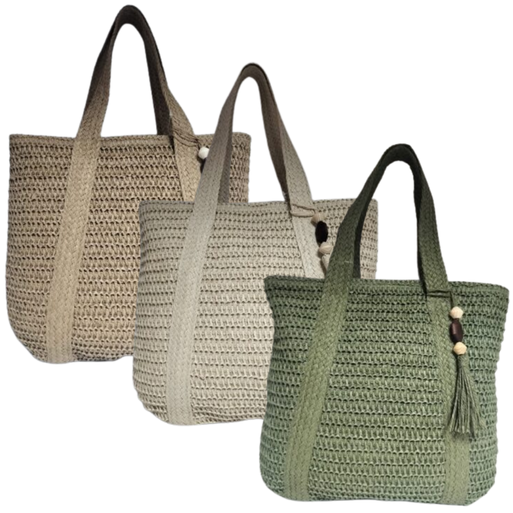 MT132 Bolso Señora Rafia 44x36cm - Imagen 1