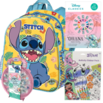 Lote Stitch Disney Mochila 39cm, Blister Papeleria, Set de actividades y Sobre Actividades