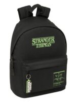 Mochila Escolar Stranger Things Negra 31X41X16cm