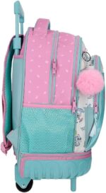 Mochila Stitch Little Destruction Mochila Compact 2 Ruedas Turquesa Verde 32x45x21cm. - Imagen 2