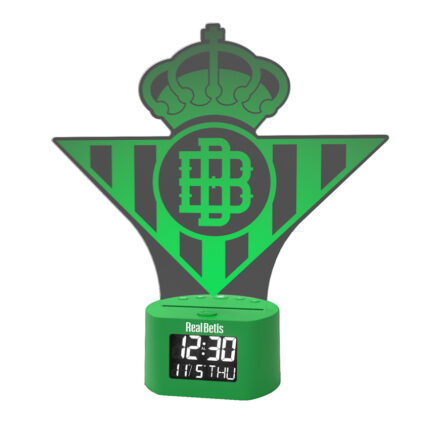 Despertador digital con escudo iluminado del Real Betis Balompie