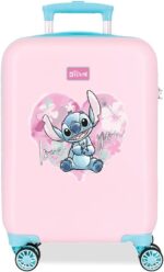 Maleta de Cabina Rosa Disney Joumma Heart Stitch 33x50x20 cms Rígido 2 kgs Cierre de combinación Lateral ABS 2 kgs 33L Equipaje de Mano