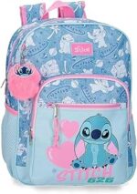 Mochila Escolar 15" Azul Joumma Disney Stitch Hearts 30x38x12 cms Poliéster 13,68L