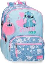 Mochila Escolar Doble Compartimento 15,6" Azul Joumma Disney Stitch Hearts 32x44x17 cms Poliéster 23,94L