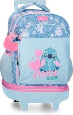 Mochila 2 Ruedas 15,6" Azul Joumma Disney Stitch Hearts  32x45x21 cms Poliéster 30,24L
