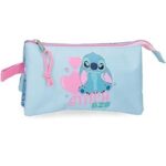 Estuche Triple Azul Joumma Disney Stitch Hearts 22x12x5 cms Poliéster