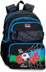 Mochila Escolar Doble Compartimento Adaptable a Carro Negro Movom Offside  32x45x19 cm Poliéster 27,36L