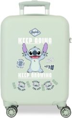 Maleta de Cabina Verde Joumma Disney Stitch Keep Going 33x50x20 cms Rígido 2,35 kgs Cierre de combinación Lateral ABS 2,35 kgs 33L Equipaje de Mano