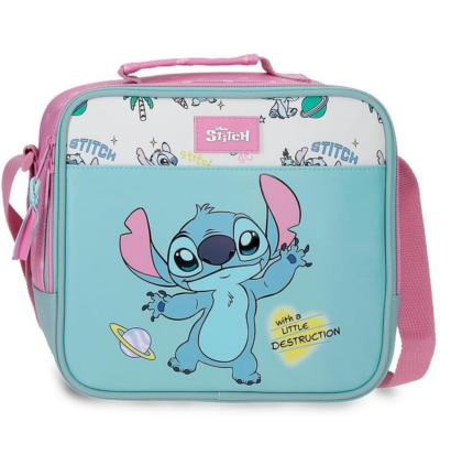 Neceser Adaptable Stitch Little Destruction Bandolera Turquesa Verde 23x23x11 cm