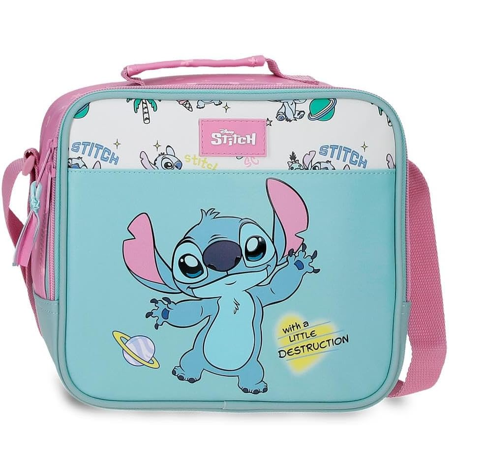 Sin título Neceser Adaptable Stitch Little Destruction Bandolera Turquesa Verde 23x23x11 cm - Imagen 1