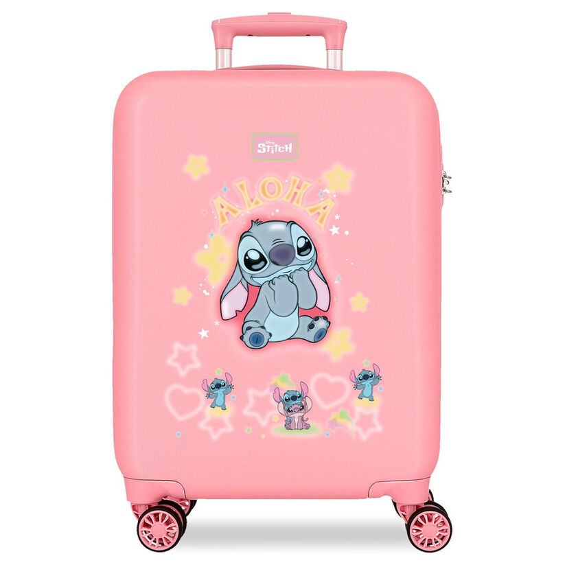 maleta-trolley-abs-youme-stitch-disney-55cm-frikibase Maleta de Cabina Rosa Disney Stitch You & Me 38x55x20 cm Rígida ABS Cierre de combinación Lateral 35L 2,5kg 4 Ruedas Dobles Equipaje de Mano - Imagen 1