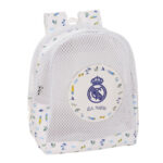 Mochila REAL MADRID -  Infantil de Playa, Anti Arena, con Asas, Fácil Limpieza, Ideal para Niños de Diferentes Edades, Cómoda y Versátil, 32x12x38 cm