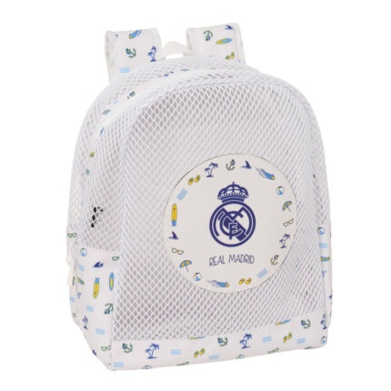 Mochila REAL MADRID -  Infantil de Playa, Anti Arena, con Asas, Fácil Limpieza, Ideal para Niños de Diferentes Edades, Cómoda y Versátil, 32x12x38 cm