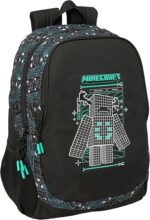 Mochila Escolar Infantil,  MINECRAFT SCREEN – Ideal para Niños de Diferentes Edades, Cómoda y Versátil, Calidad y Resistencia, 32x16x44 cm