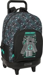 Mochila Grande con Ruedas, MINECRAFT SCREEN – Compacta, Extraíble, Ideal para Niños de Diferentes Edades, Cómoda y Versátil, Calidad y Resistencia, 33x22x45 cm - Imagen 2