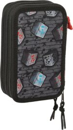 Estuche Escolar con 37 Útiles Incluidos,  MINECRAFT GRAFFITI – Ideal para Niños de 5 a 14 Años, Cómodo y Versátil, Calidad y Resistencia, 12.5x5.5x19.5 cm - Imagen 2
