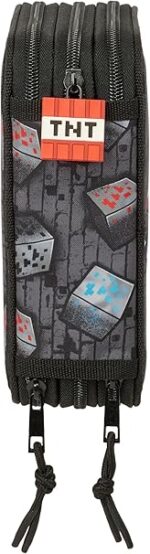 Estuche Escolar con 37 Útiles Incluidos,  MINECRAFT GRAFFITI – Ideal para Niños de 5 a 14 Años, Cómodo y Versátil, Calidad y Resistencia, 12.5x5.5x19.5 cm - Imagen 3