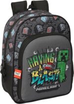 Mochila Escolar Infantil Animada, Mochila Niño, MINECRAFT GRAFFITI – Mochila Infantil, Adaptable a Carro, Ideal para Niños en Edad Escolar, Cómoda y Versátil, Calidad y Resistencia, 26x11x34 cm