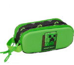 Portatodo Doble 3D, MINECRAFT -  Estuche Infantil, Estuche Niño, Ideal para Niños en Edad Escolar, Cómodo y Versátil, Calidad y Resistencia, 21x6x8 cm