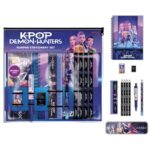 Set de Papelería, K-Pop Demon Hunters, Estuche, Lápiz, Goma, Sacapuntas, Bolígrafo, Regla, Cuaderno, Color Morado, Producto Oficial - Imagen 2