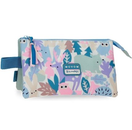 Estuche Triple Verde Movom Forest  22x12x5 cm Poliéster