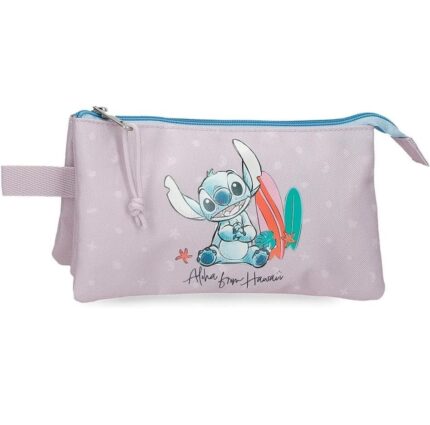 Estuche Triple Rosa Joumma Disney from Hawaii  22x12x5 cm Poliéster