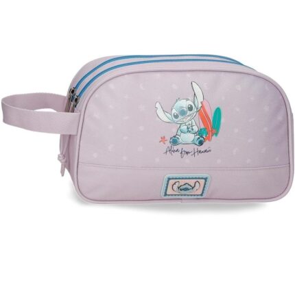 Neceser Dos Compartimentos Adaptable Morado Joumma Disney from Hawaii 26x16x11 cm Poliéster