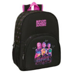 Mochila Negra Kpop Demon Hunters 33x42x14cm.
