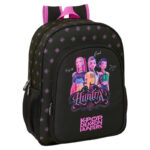 Mochila Adaptable Negra Kpop Demon Hunters 32x38x12cm.