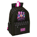 Mochila Portatil Negra Kpop Demon Hunters 31x43x13cm.