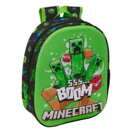 Mochila 3D Minecraft 27x33x10cm.