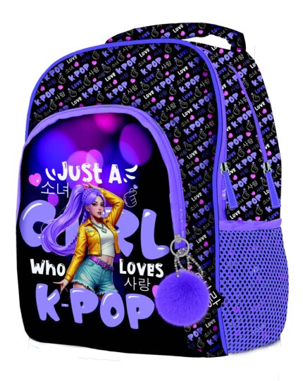 Mochila Grande Triple Zip Kpop 42Cm