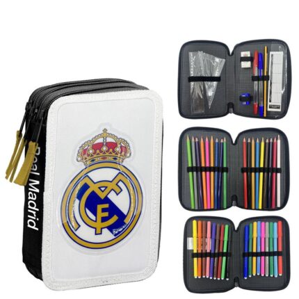 Plumier Real Madrid Triple Tamaño: 12,5x6,5x19,5cm. Composición: 100% poliester.