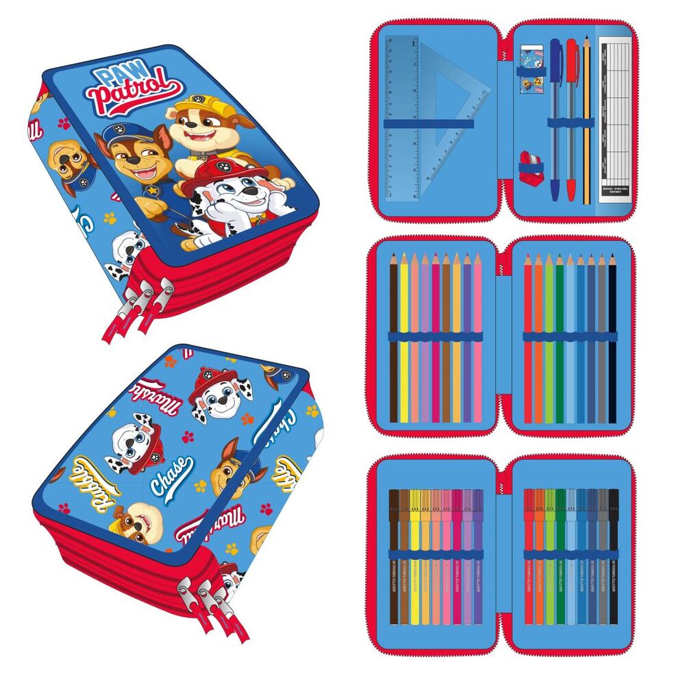 8445484631081.jpg Plumier Patrulla Canina Paw Patrol Triple Tamaño: 12,5x19,5x6,5cm. Composicion: 90% polyester, 10% PVC. - Imagen 1