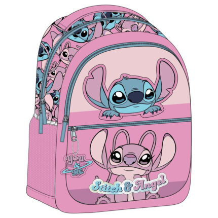 Mochila Stitch & Angel Disney 40cm Mochila escolar. Tamaño: 31x40x14cm. 100% polyester.