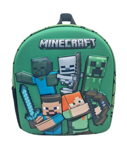 Mochila 3D Minecraft 30x26x10cm.