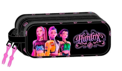 Portatodo Doble 3D  K-POP Demon Hunters - NEGRA - 21x6x8 cm